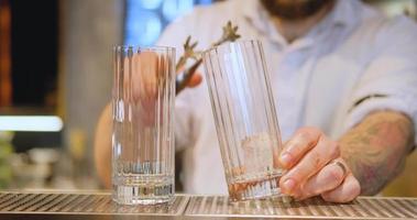 Male Bartender work in the pub video