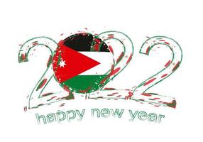 Happy New 2022 Year with flag of Jordan. vector
