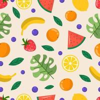 Seamless Tropical Fruit Pattern vector