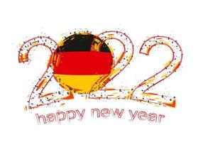 Happy New 2022 Year with flag of Germany. vector