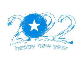 feliz año nuevo 2022 con bandera de somalia. vector