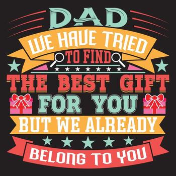 diseño de camiseta del día del padre con vector personalizado del elemento del día del padre