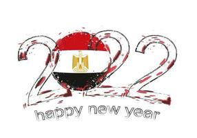 Happy New 2022 Year with flag of Egypt. vector
