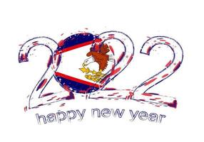 Happy New 2022 Year with flag of American Samoa. vector