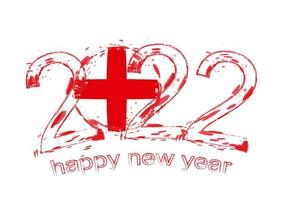 Happy New 2022 Year with flag of England. vector