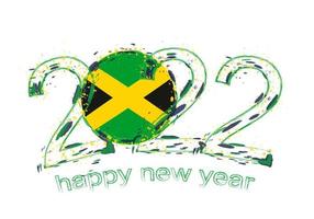 Happy New 2022 Year with flag of Jamaica. vector