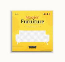 Modern furniture social media post and web banner template design vector