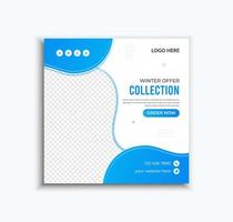 Simple and stylish winter collection fashion social media post and web banner template layout vector