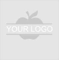 apple fruit logo template with a line in the middle vector