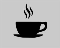 black coffee cup logo icon vector