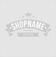 vintage logo template with small crown vector