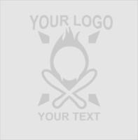 logo name icon template with a circle and a fire on it vector