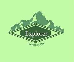 minimalist explore mountain logo template vector