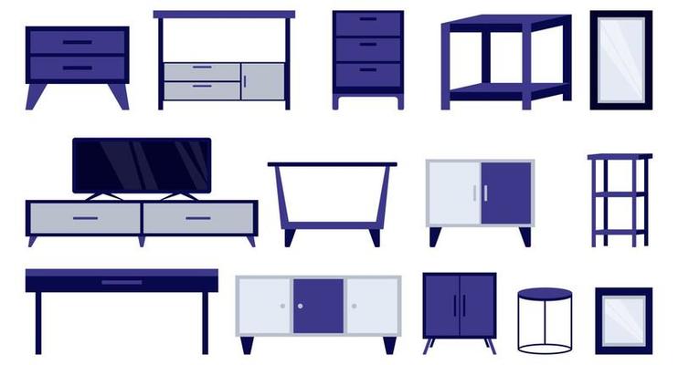 Modern furniture set with cabinet tv cabinet drawer table salt with different shape and design and color