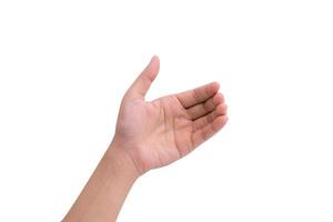 Man hand isolated on white background with clipping path photo