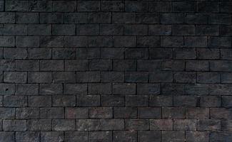 Black and brown brick wall rough texture background with space for text. Background for death, sad, hopeless and despair concept. Dark brick wall for grieving emotional. Exterior architecture. photo