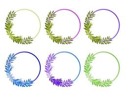 foliage frame, circular frame vector