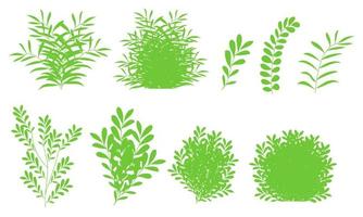 arbusto verde, conjunto de arbustos de árboles vector