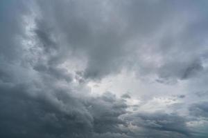 Dark dramatic sky and clouds. Background for death and sad concept. Gray sky and fluffy white clouds. Thunder and storm sky. Sad and moody sky. Nature background. Dead abstract background. Cloudscape. photo