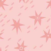 seamless pattern with carved stars with different patterns on them. holiday vector hand drawn illustration. print for fabric, wrapping paper, takeaway tableware.