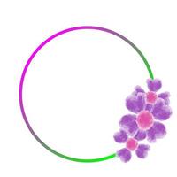 circular floral frame vector