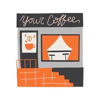 small cozy house drawn by hands. Flat design. Hand drawn trendy illustrations. color vector illustration. All elements are isolated