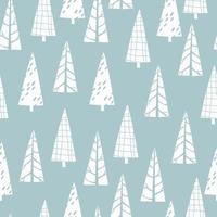 seamless pattern with trees. festive vector hand drawn illustration. print for fabric, wrapping paper, takeaway tableware.