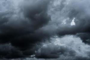 Dark dramatic sky and clouds. Background for death and sad concept. Gray sky and fluffy white clouds. Thunder and storm sky. Sad and moody sky. Nature background. Dead abstract background. Cloudscape. photo