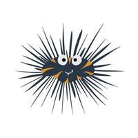 Illustration of sea urchin on white background. Vector illustration cartoon flat style