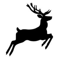 Black silhouette of a deer on a white background. Vector image.