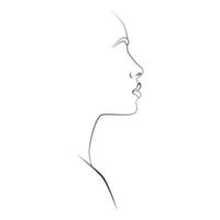 Portrait of people with a line. Continuous one line. vector