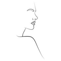 Portrait of people with a line. Continuous one line. vector