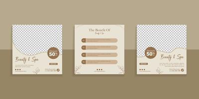 Beauty And Spa Social Media Post Template vector