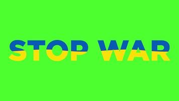 Stop war word with blue and yellow wave video