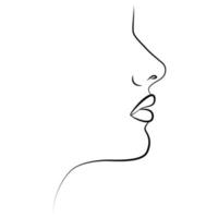 Portrait of people with a line. Continuous one line. vector
