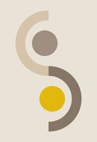 Abstract modern poster of the mid-century with geometric shapes. vector
