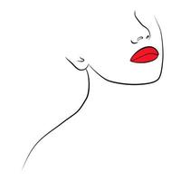 Continuous line, drawing of established faces and hairstyles, fashion concept, minimalist female beauty. vector