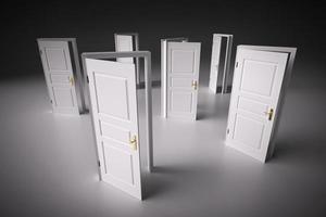 Many ways to choose from, open doors. Decision making photo