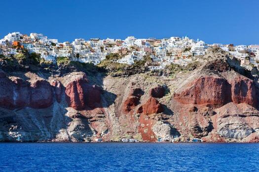 fira, la capital de la isla de santorini, grecia foto