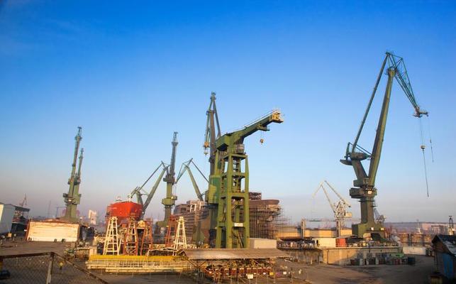 Cranes at shipyard, Gdansk, Poland