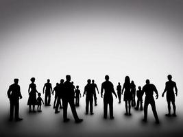 Group of various people silhouettes. Society, community, diversity photo