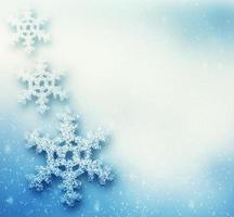 Winter, Christmas background with big snowflakes photo