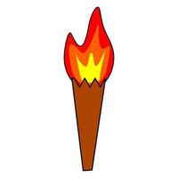 Torch flame icon flat style vector