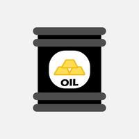 vector illustration oil barrel equal with gold isolated in grey background