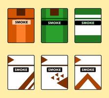 Cigarette pack box collection modern pack style tobacco vintage retro style pack good for element design ppt, icon, ui. vector