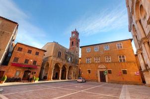 casco antiguo de pienza en toscana, italia. centro histórico de la ciudad. foto