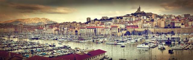 Marseille, France panorama, famous harbour. photo