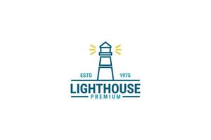 Flat lighthouse logo design vector template illustration