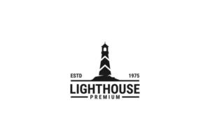 Flat lighthouse logo design vector template illustration