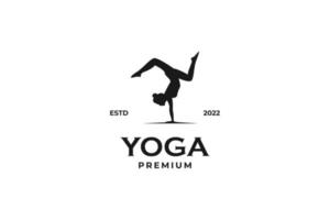 Flat yoga logo design vector template illustration